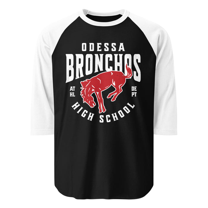 Odessa High School Bronchos Unisex 3/4 sleeve Raglan T-shirt 213