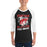 Man wearing Odessa High School Bronchos Unisex 3/4 sleeve Raglan T-shirt 205