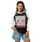 Woman wearing Odessa High School Bronchos Unisex 3/4 sleeve Raglan T-shirt 235
