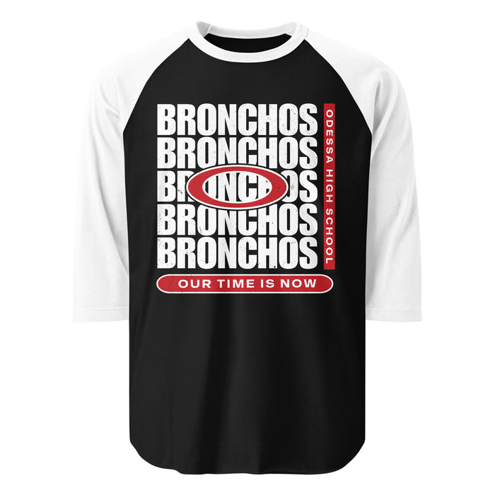 Odessa High School Bronchos Unisex 3/4 sleeve Raglan T-shirt 235