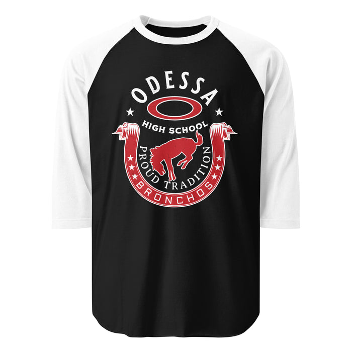 Odessa High School Bronchos Unisex 3/4 sleeve Raglan T-shirt 229