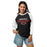 Woman wearing Odessa High School Bronchos Unisex 3/4 sleeve Raglan T-shirt 017