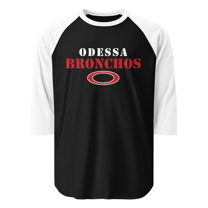 Odessa High School Bronchos Unisex 3/4 sleeve Raglan T-shirt 017