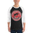 Man wearing Odessa High School Bronchos Unisex 3/4 sleeve Raglan T-shirt 215