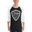 Man wearing Permian High School Panthers Unisex 3/4 sleeve Raglan T-shirt 225