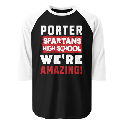 Porter High School Spartans Unisex 3/4 Sleeve Raglan T-shirt 231
