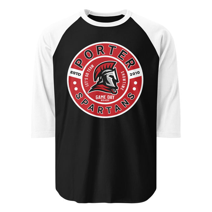 Porter High School Spartans Unisex 3/4 Sleeve Raglan T-shirt 239