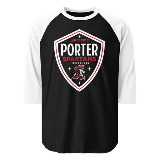 Porter High School Spartans Unisex 3/4 Sleeve Raglan T-shirt 225