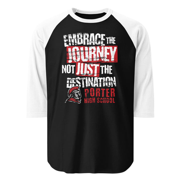 Porter High School Spartans Unisex 3/4 Sleeve Raglan T-shirt 232