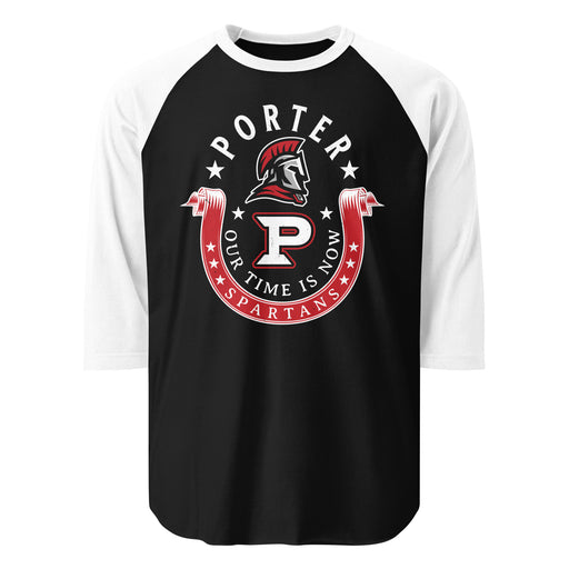 Porter High School Spartans Unisex 3/4 Sleeve Raglan T-shirt 229