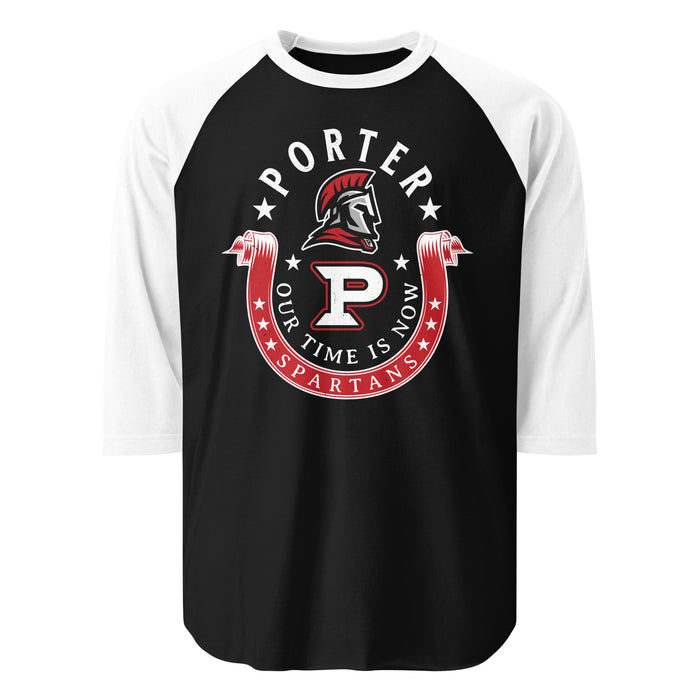Porter High School Spartans Unisex 3/4 Sleeve Raglan T-shirt 229