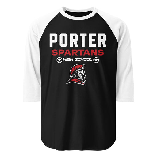 Porter High School Spartans Unisex 3/4 Sleeve Raglan T-shirt 003