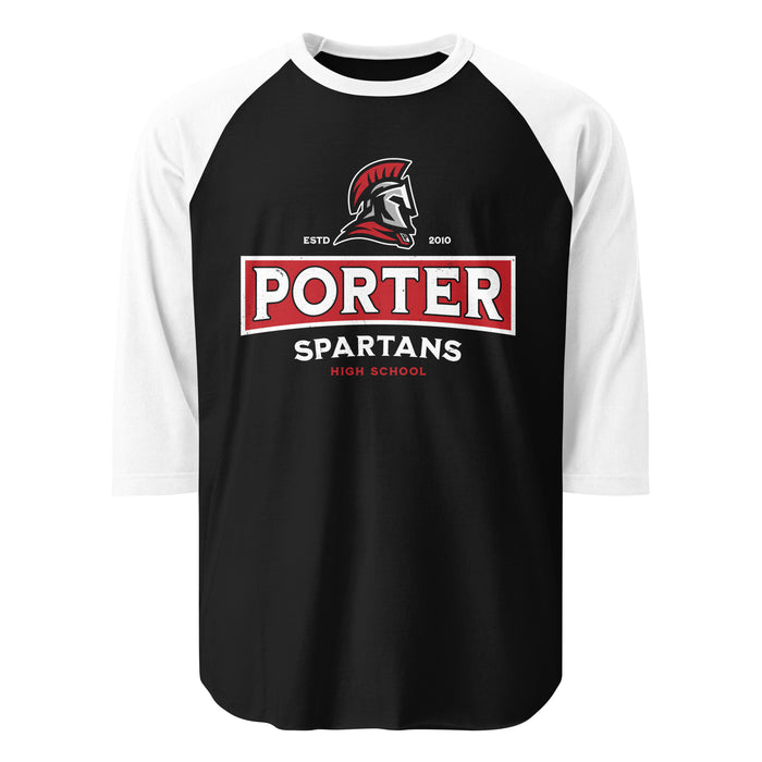 Porter High School Spartans Unisex 3/4 Sleeve Raglan T-shirt 202
