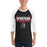 Man wearing Porter High School Spartans Unisex 3/4 Sleeve Raglan T-shirt 049