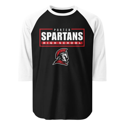 Porter High School Spartans Unisex 3/4 Sleeve Raglan T-shirt 049