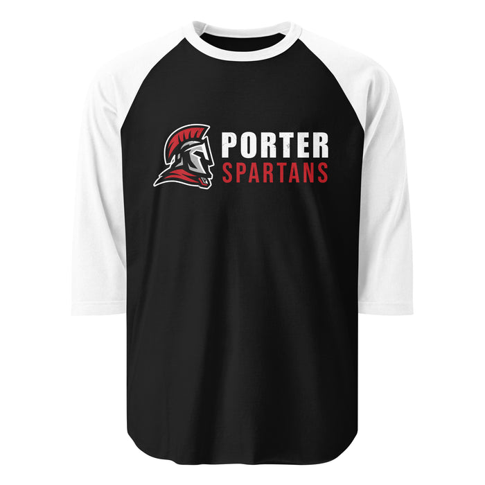 Porter High School Spartans Unisex 3/4 Sleeve Raglan T-shirt 200