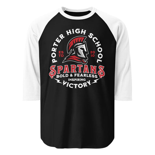 Porter High School Spartans Unisex 3/4 Sleeve Raglan T-shirt 206