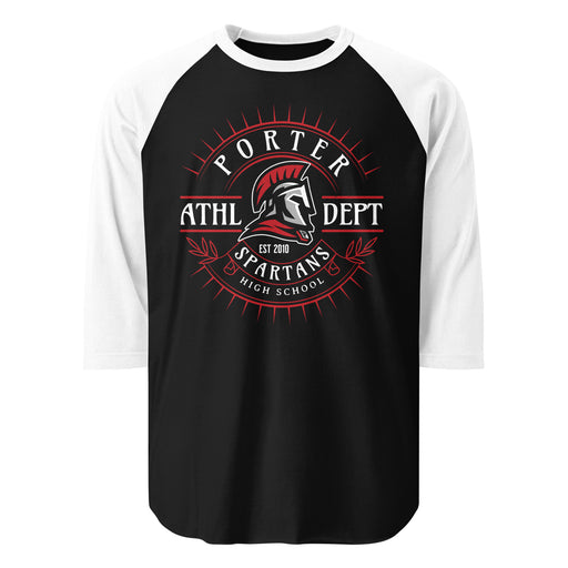 Porter High School Spartans Unisex 3/4 Sleeve Raglan T-shirt 201