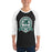 Man wearing Reagan High School Rattlers Unisex 3/4 sleeve Raglan T-shirt 212