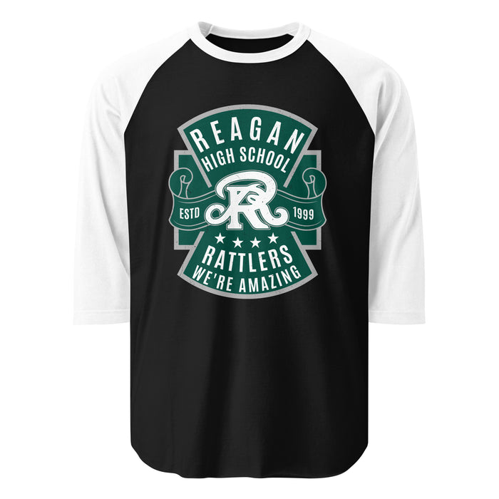 Reagan High School Rattlers Unisex 3/4 sleeve Raglan T-shirt 207
