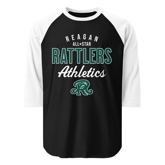Reagan High School Rattlers Unisex 3/4 sleeve Raglan T-shirt 034