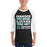 Man wearing Reagan High School Rattlers Unisex 3/4 sleeve Raglan T-shirt 238