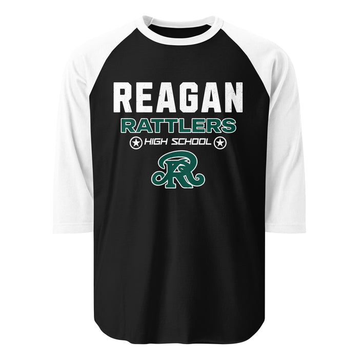 Reagan High School Rattlers Unisex 3/4 sleeve Raglan T-shirt 003