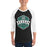 Man wearing Reagan High School Rattlers Unisex 3/4 sleeve Raglan T-shirt 209