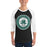 Man wearing Reagan High School Rattlers Unisex 3/4 sleeve Raglan T-shirt 216