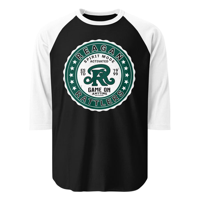 Reagan High School Rattlers Unisex 3/4 sleeve Raglan T-shirt 216