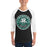Man wearing Reagan High School Rattlers Unisex 3/4 sleeve Raglan T-shirt 215