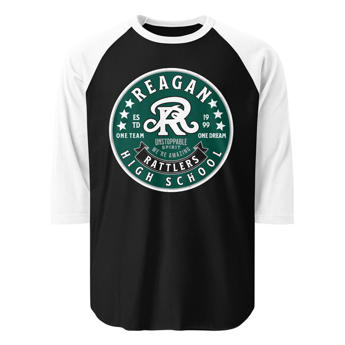 Reagan High School Rattlers Unisex 3/4 sleeve Raglan T-shirt 215