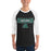 Man wearing Reagan High School Rattlers Unisex 3/4 sleeve Raglan T-shirt 227