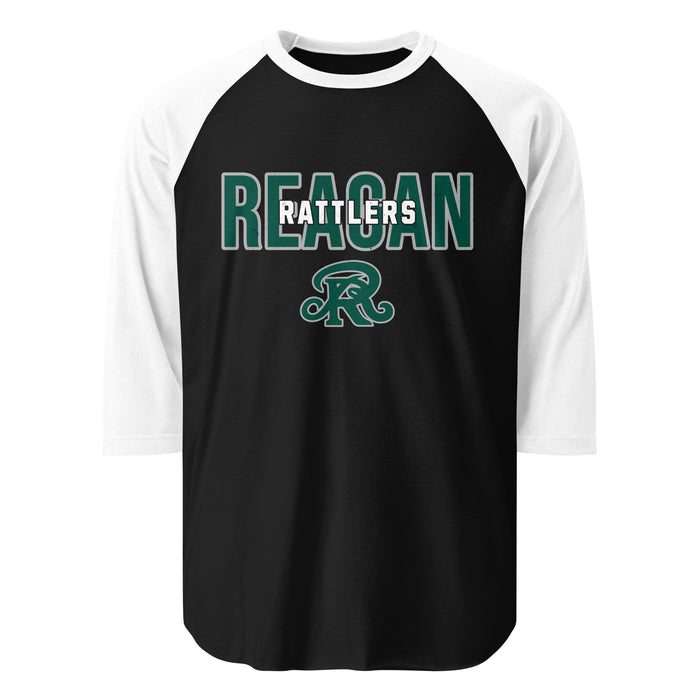 Reagan High School Rattlers Unisex 3/4 sleeve Raglan T-shirt 227