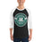 Man wearing Reagan High School Rattlers Unisex 3/4 sleeve Raglan T-shirt 239