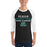 Man wearing Reagan High School Rattlers Unisex 3/4 sleeve Raglan T-shirt 024