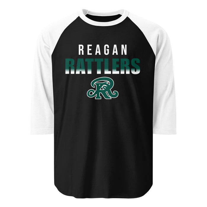 Reagan High School Rattlers Unisex 3/4 sleeve Raglan T-shirt 024