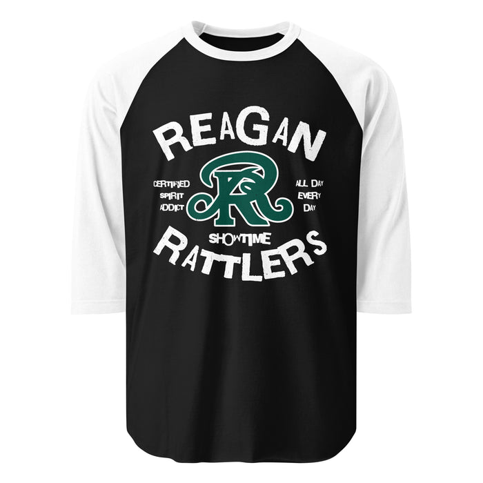 Reagan High School Rattlers Unisex 3/4 sleeve Raglan T-shirt 228