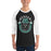 Man wearing Reagan High School Rattlers Unisex 3/4 sleeve Raglan T-shirt 229