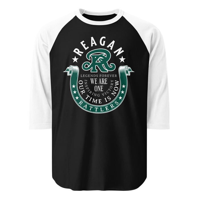 Reagan High School Rattlers Unisex 3/4 sleeve Raglan T-shirt 229