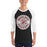 Man wearing Round Rock High School Dragons Unisex 3/4 sleeve Raglan T-shirt 203