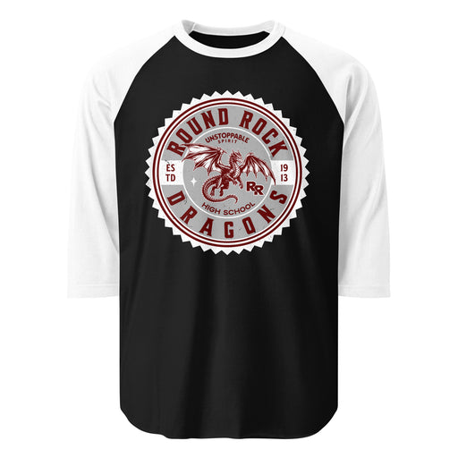 Round Rock High School Dragons Unisex 3/4 sleeve Raglan T-shirt 203