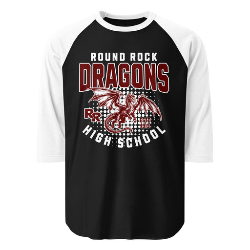 Round Rock High School Dragons Unisex 3/4 sleeve Raglan T-shirt 204