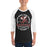 Man wearing Round Rock High School Dragons Unisex 3/4 sleeve Raglan T-shirt 206
