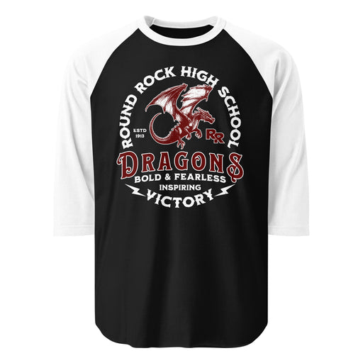 Round Rock High School Dragons Unisex 3/4 sleeve Raglan T-shirt 206