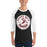 Man wearing Round Rock High School Dragons Unisex 3/4 sleeve Raglan T-shirt 215