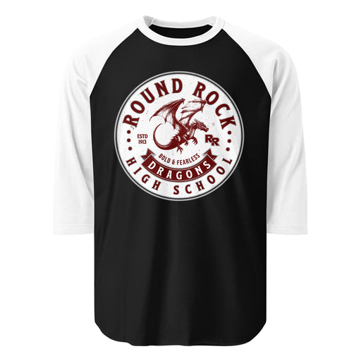 Round Rock High School Dragons Unisex 3/4 sleeve Raglan T-shirt 215