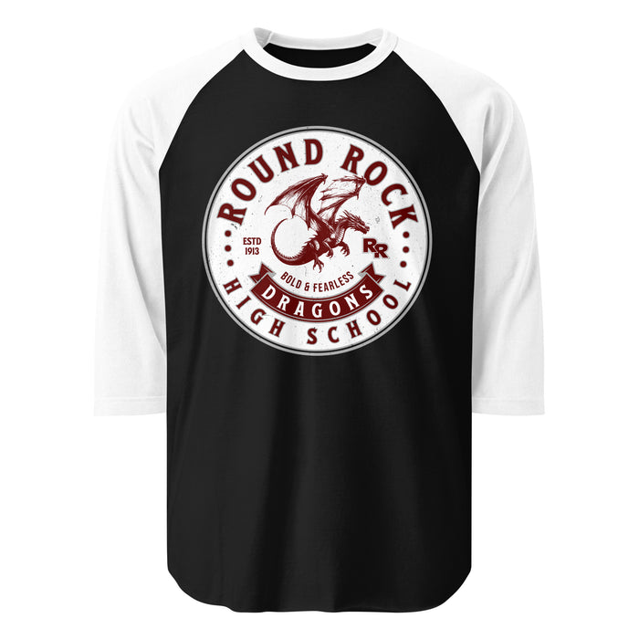 Round Rock High School Dragons Unisex 3/4 sleeve Raglan T-shirt 215