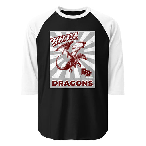 Round Rock High School Dragons Unisex 3/4 sleeve Raglan T-shirt 226