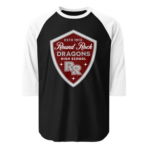 Round Rock High School Dragons Unisex 3/4 sleeve Raglan T-shirt 225